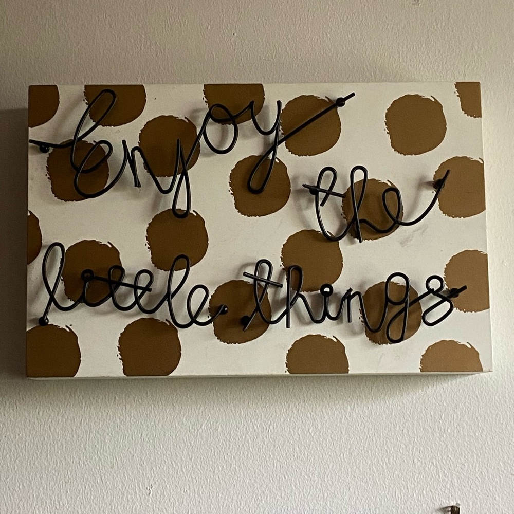 Polka Dot Wall Art with Inspirational Quote